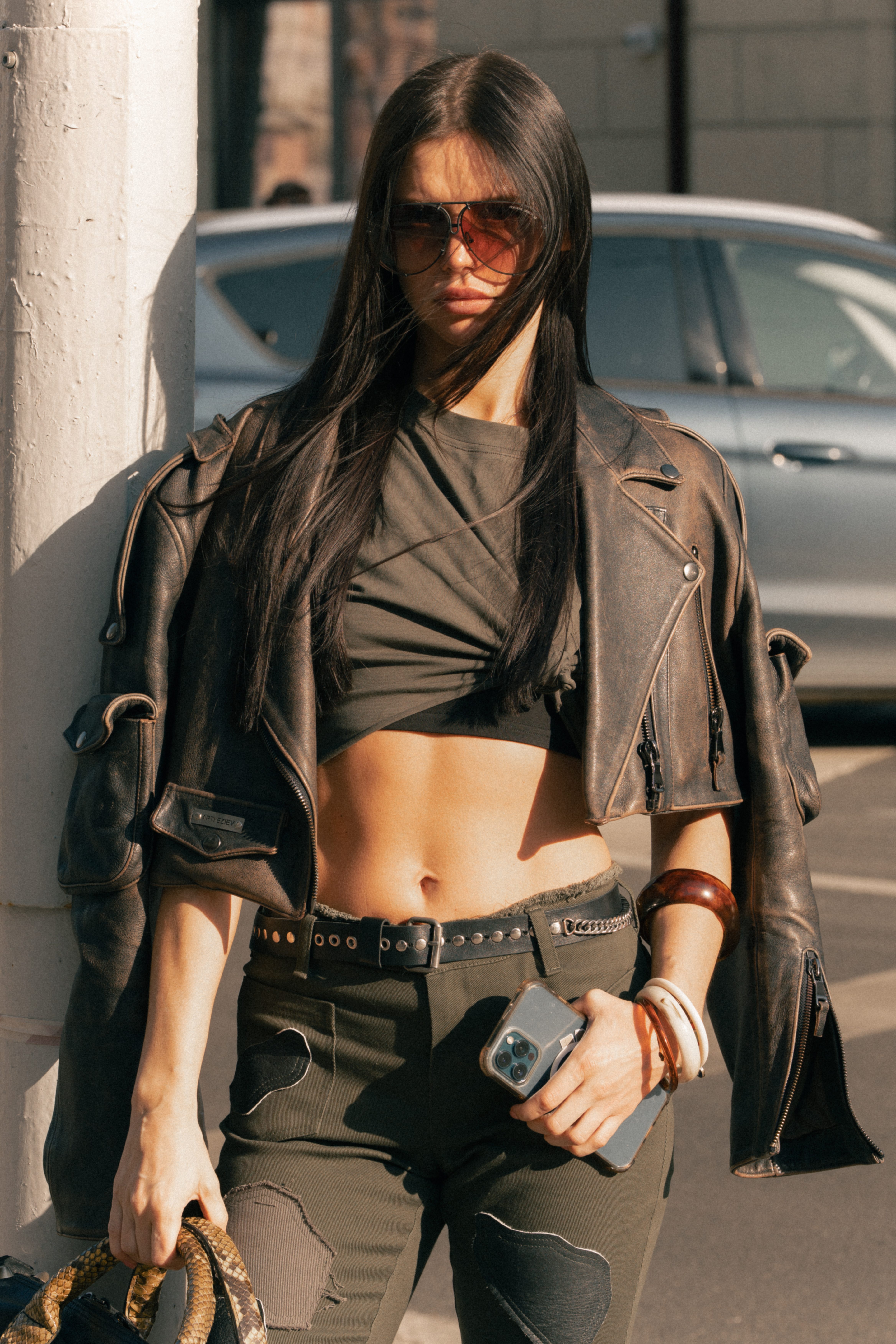 Jacket made of vintage leather